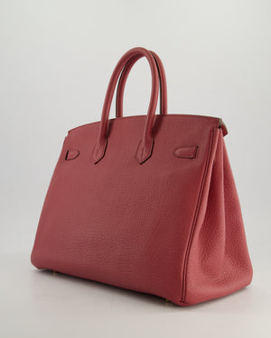 *RARE*Hermès Birkin Retourne 35cm Bag in Bois de Rose Clemence Leather with Gold Hardware