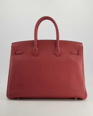 *RARE*Hermès Birkin Retourne 35cm Bag in Bois de Rose Clemence Leather with Gold Hardware