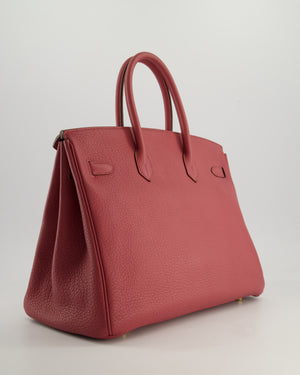 *RARE*Hermès Birkin Retourne 35cm Bag in Bois de Rose Clemence Leather with Gold Hardware