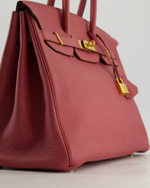 *RARE*Hermès Birkin Retourne 35cm Bag in Bois de Rose Clemence Leather with Gold Hardware