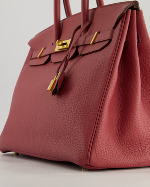 *RARE*Hermès Birkin Retourne 35cm Bag in Bois de Rose Clemence Leather with Gold Hardware