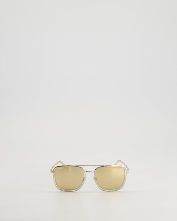 Chanel Gold Mirror Lens Square Framed Sunglasses