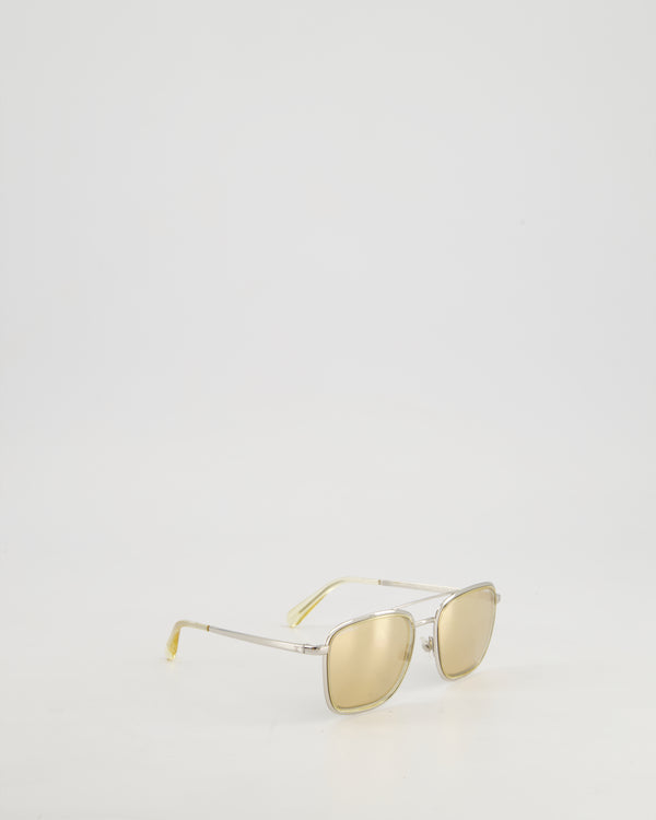 Chanel Gold Mirror Lens Square Framed Sunglasses