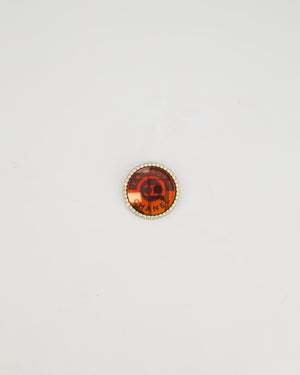 Chanel 'LA PAUSA' 2019 Orange Brooch with Crystal Detail