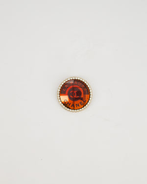 Chanel 'LA PAUSA' 2019 Orange Brooch with Crystal Detail