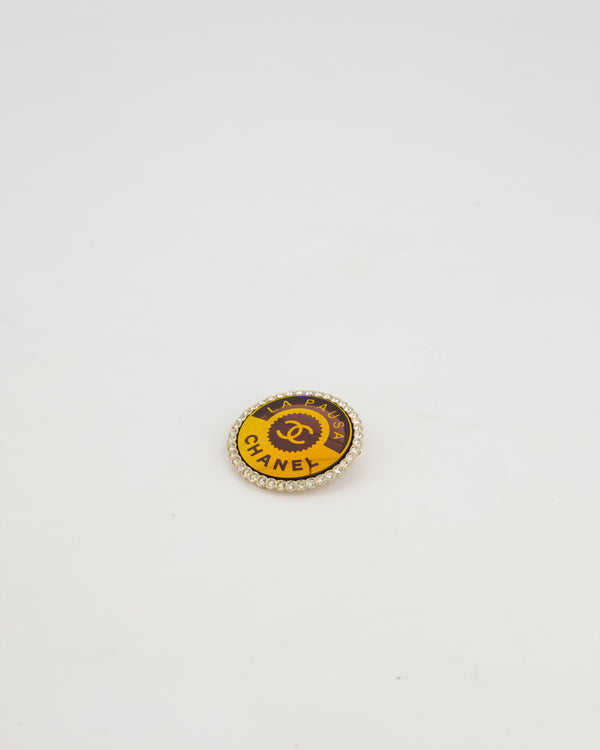 Chanel 'LA PAUSA' 2019 Orange Brooch with Crystal Detail
