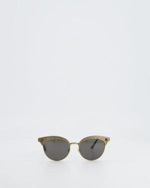 Gucci Brushed Gold Baroque Sunglasses with Tiger Head Details