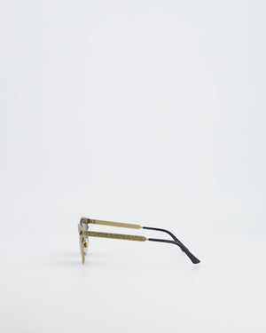 Gucci Brushed Gold Baroque Sunglasses with Tiger Head Details