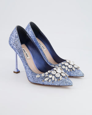 Miu Miu Lilac Sequin and Crystal-Embellished Pumps Size EU 37 RRP £950