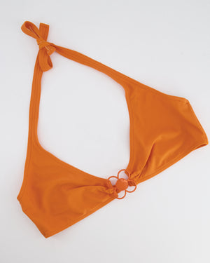 Louis Vuitton Orange Two-Piece Bikini Set with Floral Details Size FR 40/44 (UK 12/16)