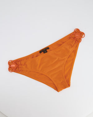 Louis Vuitton Orange Two-Piece Bikini Set with Floral Details Size FR 40/44 (UK 12/16)