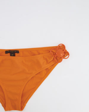 Louis Vuitton Orange Two-Piece Bikini Set with Floral Details Size FR 40/44 (UK 12/16)