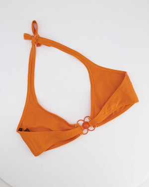 Louis Vuitton Orange Two-Piece Bikini Set with Floral Details Size FR 40/44 (UK 12/16)