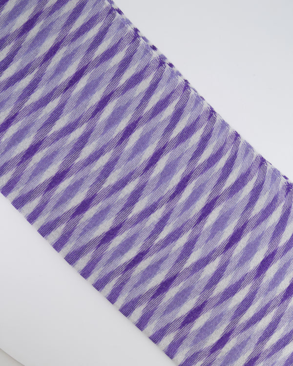 Missoni Purple and White Striped Metallic Scarf RRP £260