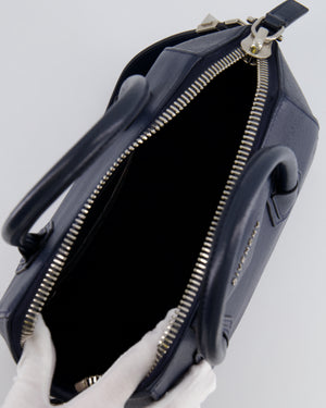 Givenchy Navy Small Antigona Bag in Grained Leather with Silver Hardware RRP £1,680