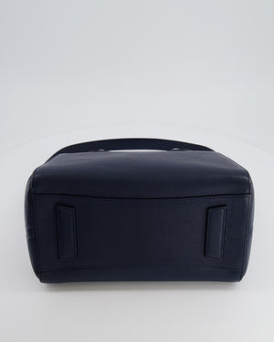 Givenchy Navy Small Antigona Bag in Grained Leather with Silver Hardware RRP £1,680