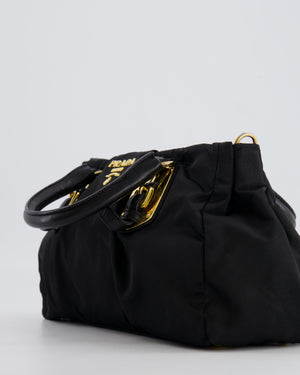 Prada Black Nylon Small Crossbody Bag with Gold Hardware