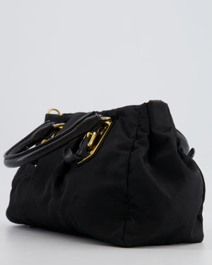Prada Black Nylon Small Crossbody Bag with Gold Hardware