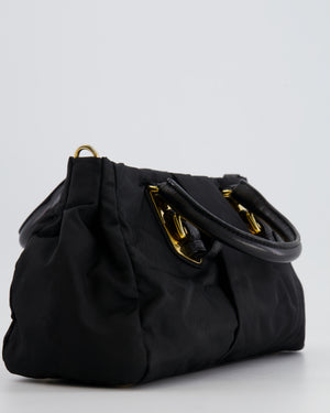 Prada Black Nylon Small Crossbody Bag with Gold Hardware