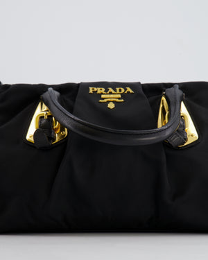Prada Black Nylon Small Crossbody Bag with Gold Hardware