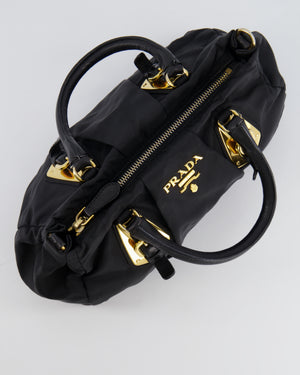 Prada Black Nylon Small Crossbody Bag with Gold Hardware