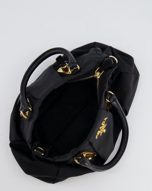 Prada Black Nylon Small Crossbody Bag with Gold Hardware