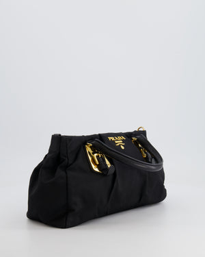 Prada Black Nylon Small Crossbody Bag with Gold Hardware