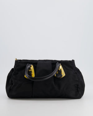 Prada Black Nylon Small Crossbody Bag with Gold Hardware