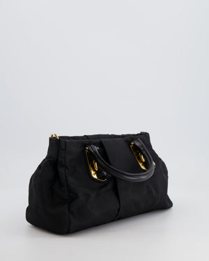 Prada Black Nylon Small Crossbody Bag with Gold Hardware