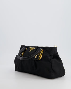 Prada Black Nylon Small Crossbody Bag with Gold Hardware