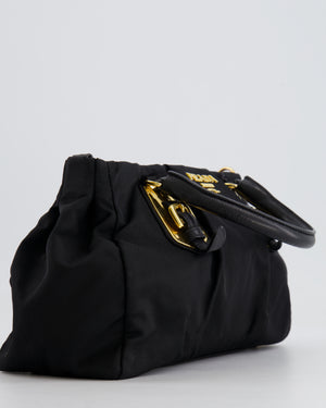Prada Black Nylon Small Crossbody Bag with Gold Hardware