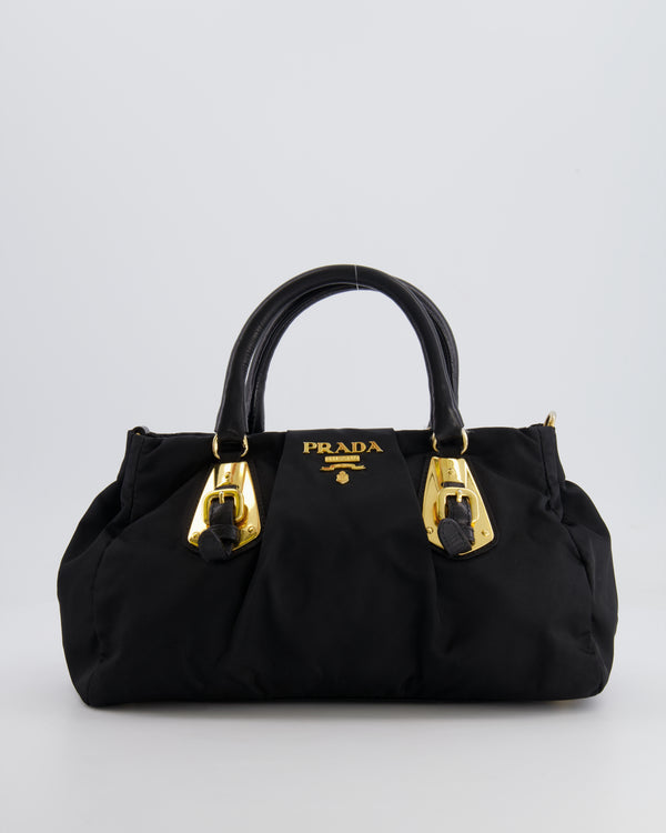 Prada Black Nylon Small Crossbody Bag with Gold Hardware