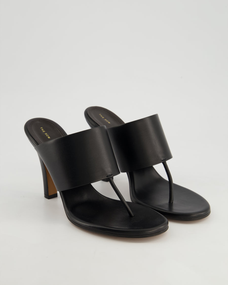 The Row Dark Brown Signum Leather Mule Heels Size EU 39 RRP £1260