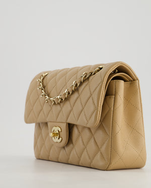 *HOT & RARE* Chanel Caramel Small Classic Double Flap Bag in Caviar Leather with Champagne Gold Hardware