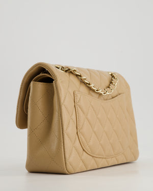*HOT & RARE* Chanel Caramel Small Classic Double Flap Bag in Caviar Leather with Champagne Gold Hardware