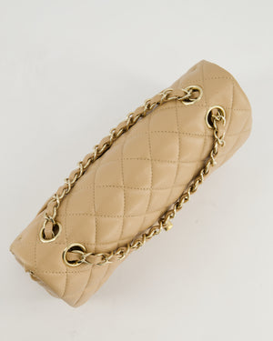 *HOT & RARE* Chanel Caramel Small Classic Double Flap Bag in Caviar Leather with Champagne Gold Hardware