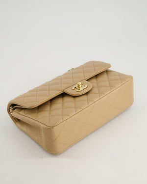 *HOT & RARE* Chanel Caramel Small Classic Double Flap Bag in Caviar Leather with Champagne Gold Hardware