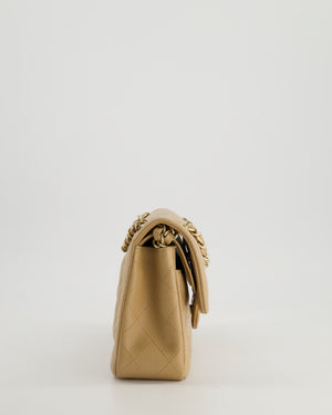 *HOT & RARE* Chanel Caramel Small Classic Double Flap Bag in Caviar Leather with Champagne Gold Hardware