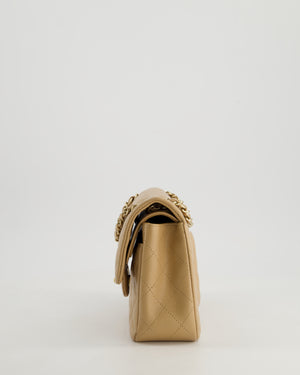 *HOT & RARE* Chanel Caramel Small Classic Double Flap Bag in Caviar Leather with Champagne Gold Hardware