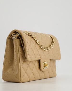 *HOT & RARE* Chanel Caramel Small Classic Double Flap Bag in Caviar Leather with Champagne Gold Hardware