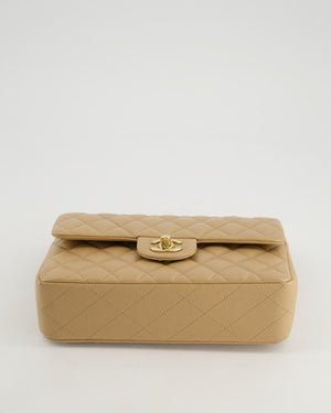 *HOT & RARE* Chanel Caramel Small Classic Double Flap Bag in Caviar Leather with Champagne Gold Hardware
