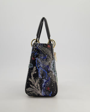 *RARE* Christian Dior Limited Edition 2019 Water Element Medium Lady Dior Bag with Champagne Gold Hardware