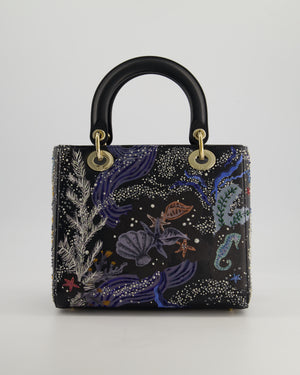 *RARE* Christian Dior Limited Edition 2019 Water Element Medium Lady Dior Bag with Champagne Gold Hardware