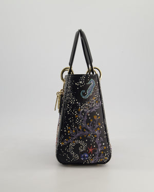*RARE* Christian Dior Limited Edition 2019 Water Element Medium Lady Dior Bag with Champagne Gold Hardware