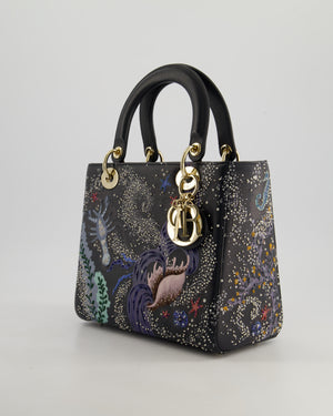 *RARE* Christian Dior Limited Edition 2019 Water Element Medium Lady Dior Bag with Champagne Gold Hardware
