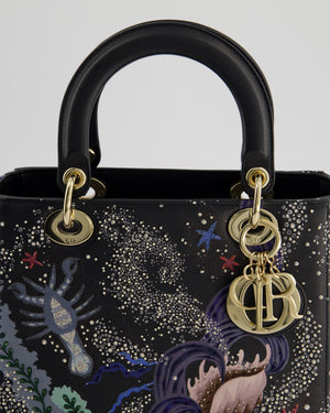 *RARE* Christian Dior Limited Edition 2019 Water Element Medium Lady Dior Bag with Champagne Gold Hardware