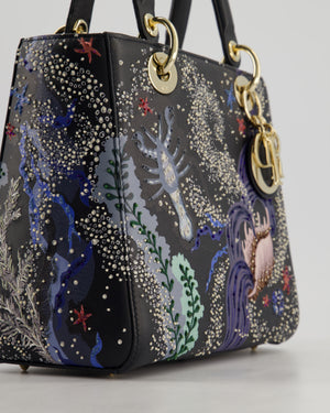 *RARE* Christian Dior Limited Edition 2019 Water Element Medium Lady Dior Bag with Champagne Gold Hardware