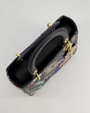 *RARE* Christian Dior Limited Edition 2019 Water Element Medium Lady Dior Bag with Champagne Gold Hardware