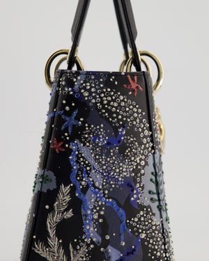 *RARE* Christian Dior Limited Edition 2019 Water Element Medium Lady Dior Bag with Champagne Gold Hardware