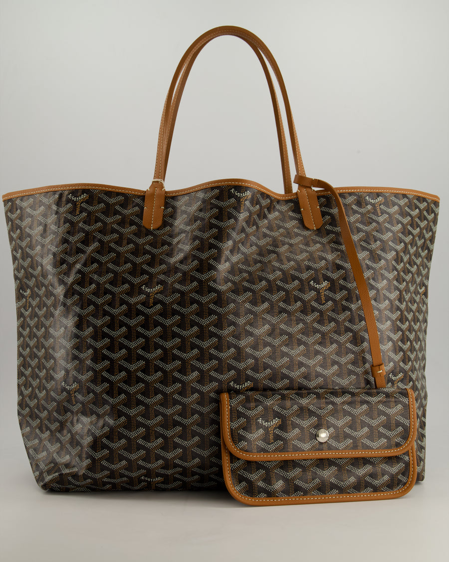 Goyard Saint Louis GM Black Shoulder Tote Bag in Goyardine Canvas